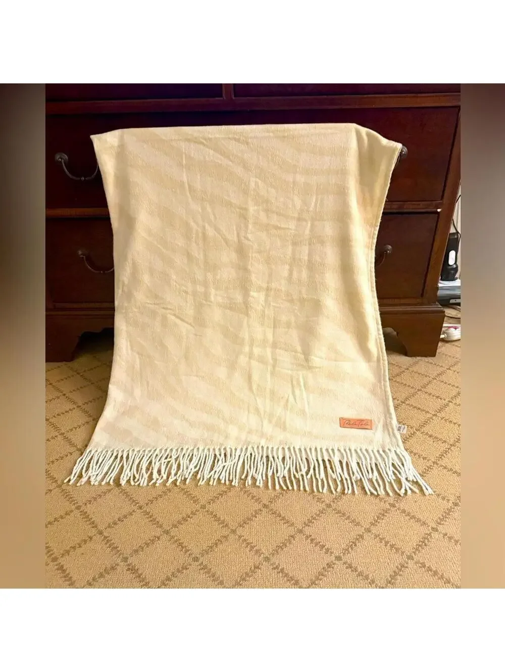 Thula Tula African Zebra Blanket Ivory NWOT